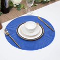 thumbnail image 7 of Round Braided Placemats Set of 4 Cotton Fabric Round Table Mats Non Slip Washable 15 inch Round Place Mats (Blue, 4), 7 of 7