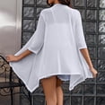 thumbnail image 3 of DondPO Women's Cardigans Lightweight Cardigans For Women 3/4 Sleeves Open Front Boho Draped Ruffles Plus Size Knit Cardigan Cardigan Sweaters for Women Beach Shirts for Women Blue L Clearance！, 3 of 6