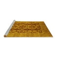 thumbnail image 2 of Ahgly Company Machine Washable Indoor Square Oriental Yellow Industrial Area Rugs, 8' Square, 2 of 4