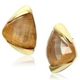 thumbnail image 1 of IP Gold Ion Plating Brass Earrings with Synthetic Stone, Orange, 1 of 1