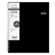 Blue Sky 2026 15-Month Weekly and Monthly Planner Calendar, Includes October 2025 - December 2026, 8.5" x 11", Flexible Cover, Wirebound, Laminated Tabs, Enterprise