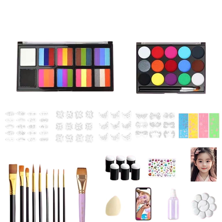 Rainbow Face Paint Makeup Kit, Professional Easter Face Panting