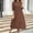 Brown, variant on Deal for Days Holiday Decor Ofreoo Women's Fashion Mid-sleeve Round Neck Solid Color And Linen Pockets Dresses Fall Dresses for Women 2024