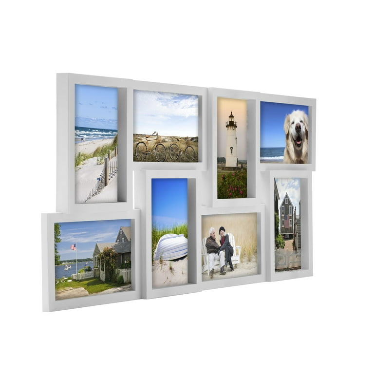 Melannco 8-Opening 4 x 6 Rectangular Collage Frame, White