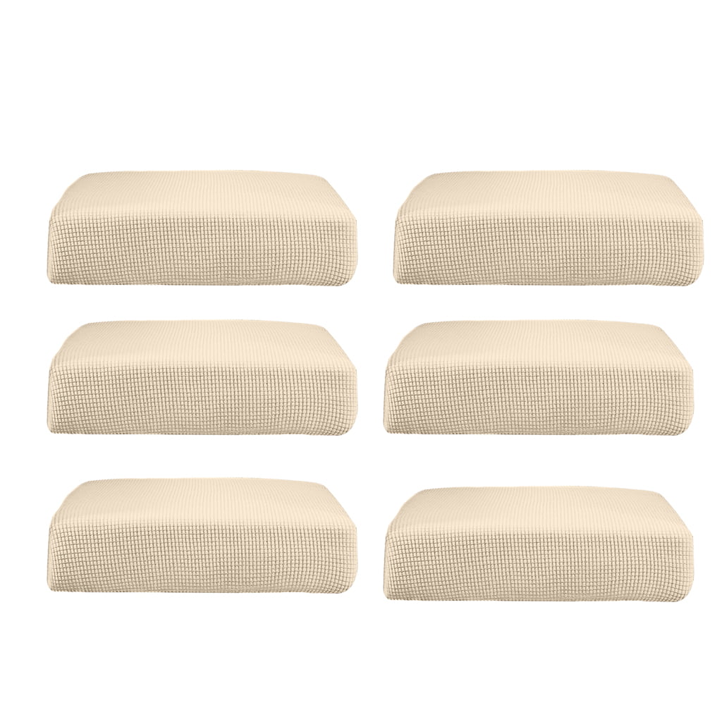 Blesiya 6Pcs Cream _Size S Stretchy Sofa Seat Cushion Cover Couch Slipcover