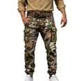 thumbnail image 2 of Retro Cargo Pants for Men Durable Outdoor Hiking Adventure Work Pants Streetwear Trousers Grey L, 2 of 4