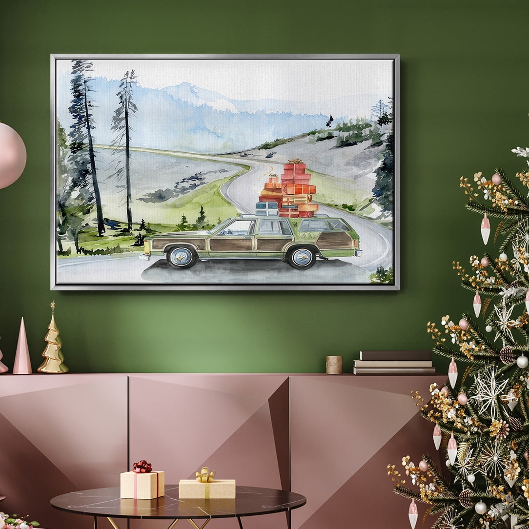 Holiday Vacation II - Framed Gallery Wrapped Holiday Canvas - 27 x 41 - Silver Frame