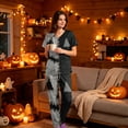 thumbnail image 2 of 2026 Halloween Scrubs Set for Women Medical Uniform Nurse Suit, Anti-Wrinkle Scrub Top Jogger Pant & Pockets,4 Way Stretch Workwear, 02-Black, XXL, 2 of 6