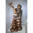 thumbnail image 3 of Nifao Two Kids on Rocks with a Bird Bronze Statue – Home Decor Sculpture, 36"L x 30"W x 44"H, 3 of 11