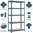 thumbnail image 4 of YYEAN 5-Tier Utility Shelves, Metal Storage Shelves Unit Adjustable Garage Storage Racks Heavy Duty Shed Shelving- , 35.5 x 16 x 71 Inch-Neptune Blue, 4 of 11