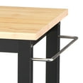thumbnail image 4 of TMS Mylah 2-Tier Butcher Block Rolling Kitchen Storage Cart with Towel Rack, Black, 4 of 6