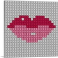 thumbnail image 1 of ARTCANVAS Pink Pixel Lips Emoticon Jewel Pixel Canvas Art Print - Size: 36" x 36" (0.75" Deep), 1 of 9