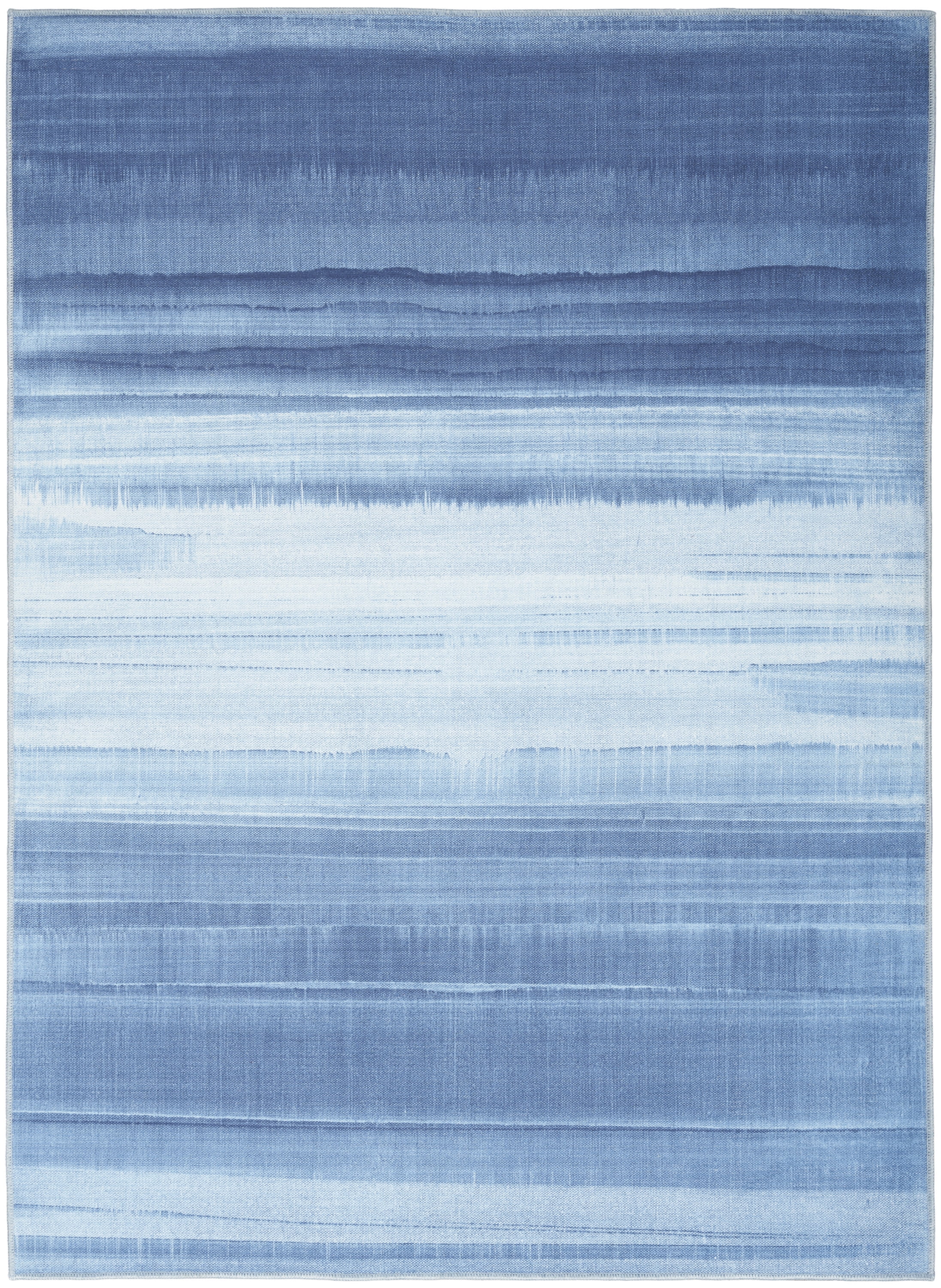 Nourison Launder Abstract Aqua 7'10" x 9'10" Area Rug, Easy Cleaning, Non Shedding, Bed Room, Living Room, Dining Room, Kitchen (8x10)