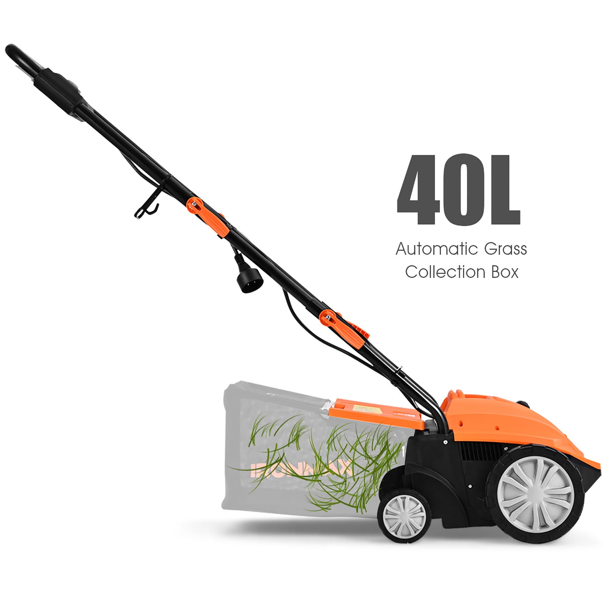 Costway 12Amp Corded Scarifier 13" Electric Lawn Dethatcher with 40L/11-Gal Collection Bag Orange
