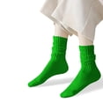 thumbnail image 5 of COUVER Womens Slouch Socks Cotton Stretch Crew Length, Kelly Green, 9-11, 1 Pair, 5 of 7