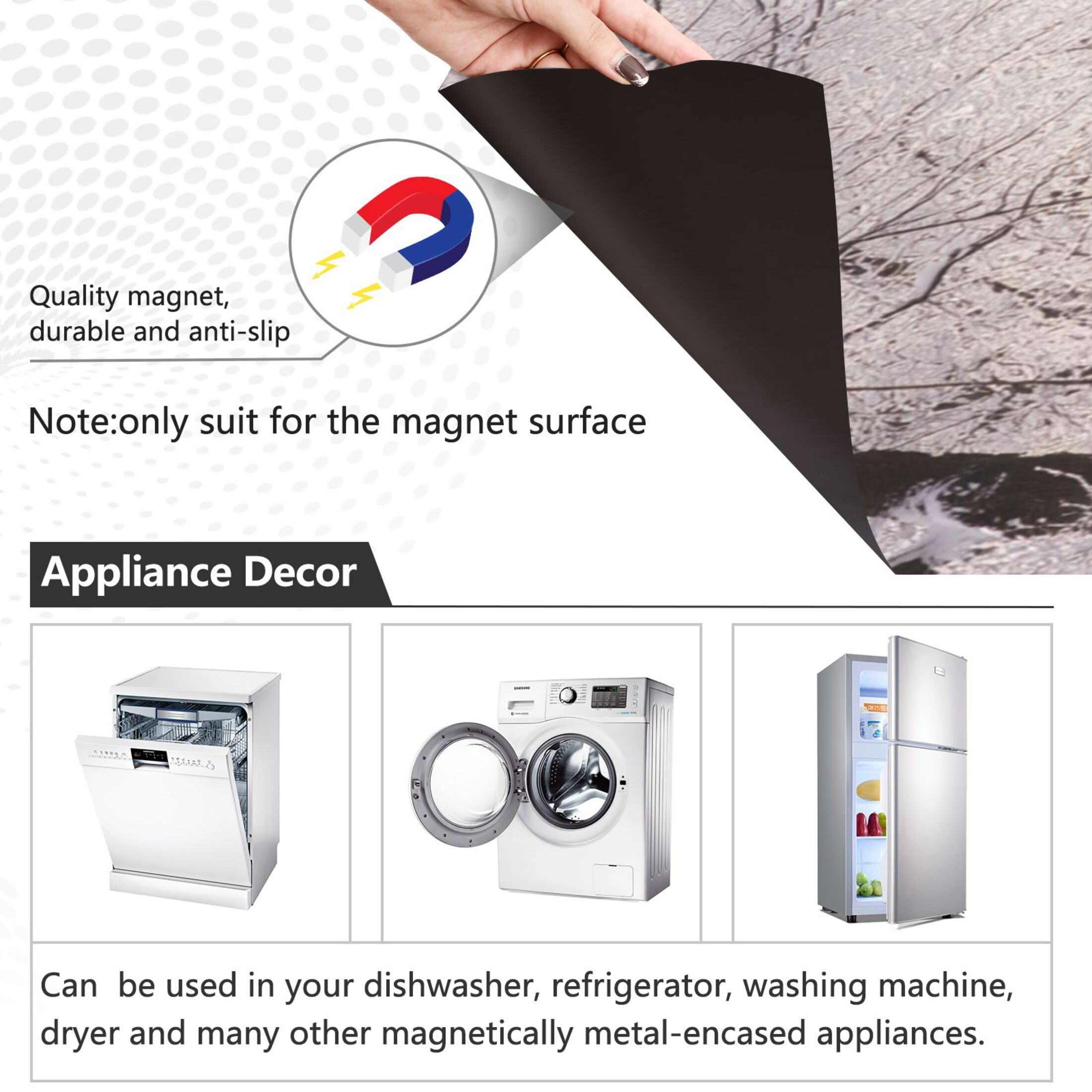 Dishwasher Magnetic Sticker 23x26 Inch Refrigerator Magnetic Sticker Washing Machine Magnetic Sticker Kitchen Panel Magnetic Sticker Home Decor Big Tree in Winter