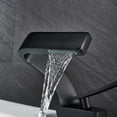 thumbnail image 4 of CES Bathroom Sink Waterfall Faucet,Solid Brass Single Handle Hot and Cold Water Mixer Tap, Lavatory Vanity Sink Faucet Including Two US Standard 3/8" Hoses Matte Black, 4 of 9