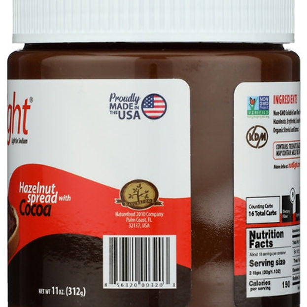 NutiLight - Healthy Alternative, Sugar Free Hazelnut Spread & Dark