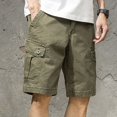 thumbnail image 3 of BKQCNKM Men'S Pants Mens Pants Solid Color Denim Shorts Men'S Medium Pants Five Point Pants Suit Shorts Cargo Pants Long Johns For Men Green M, 3 of 4