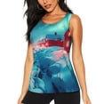thumbnail image 1 of Fotbe Aurora Borealis Village Blusas Sin Mangas para Mujer – Estilo Casual, Corte Suelto, Slim-Fit, Cuello Redondo Deportivo, Tops de Verano para Gimnasio y Yoga-XX-Large, 1 of 7