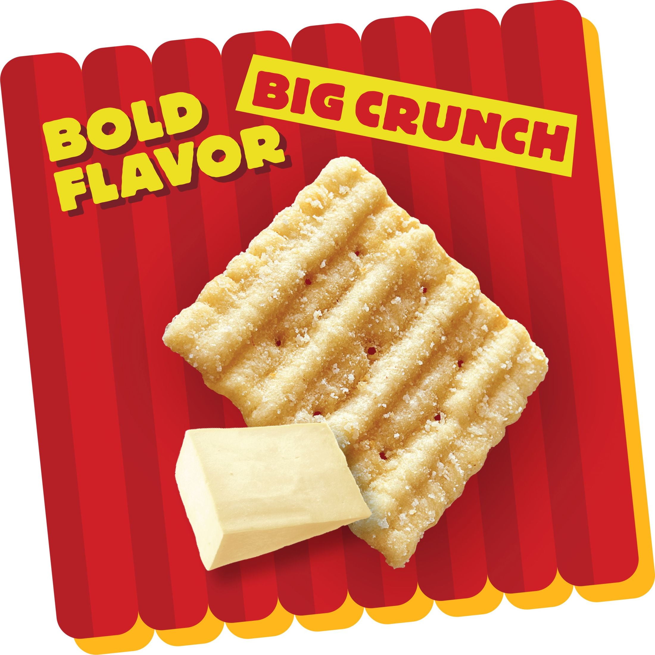 Cheez-It Grooves Sharp White Cheddar Crunchy Cheese Crackers, Snack Crackers, 17 oz (Pack of 4)