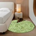 thumbnail image 2 of Round Rug 4Ft Washable Non-Slip, Vintage Green Circle Area Rugs for Living Room Bedroom, Retro Botanical Abstract Art Indoor Floor Mats Carpet Runner for Home Decor Aesthetic, 2 of 8