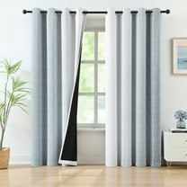 Junvictex Ombre Grey Blackout Curtains, Grommet Top, Triple Weave Fabric with Black Layer for Ultimate Light Blockage, Ideal for Bedroom, 54"x63"