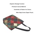 thumbnail image 3 of FORMRS Womens Canvas Tote Bag with Zipper Inner Pocket Shoulder Handbag, Dark Tartan Pattern, 3 of 7