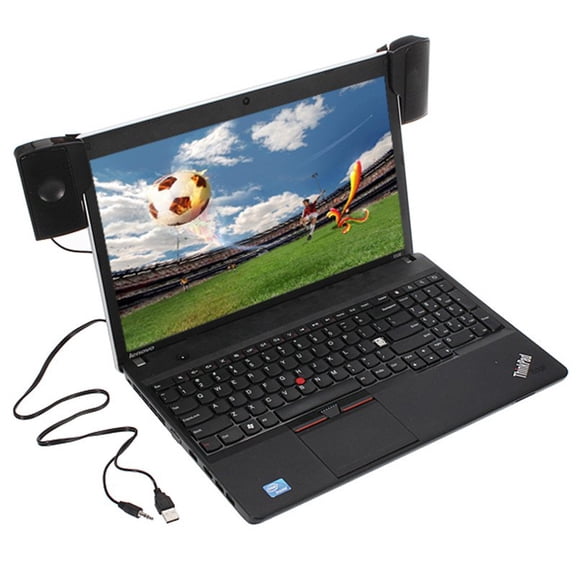 1 Paire Mini Haut-Parleurs Stéréo USB Portables Clipon Barre de Son pour Ordinateur Portable MP3 Téléphone Musique Noir