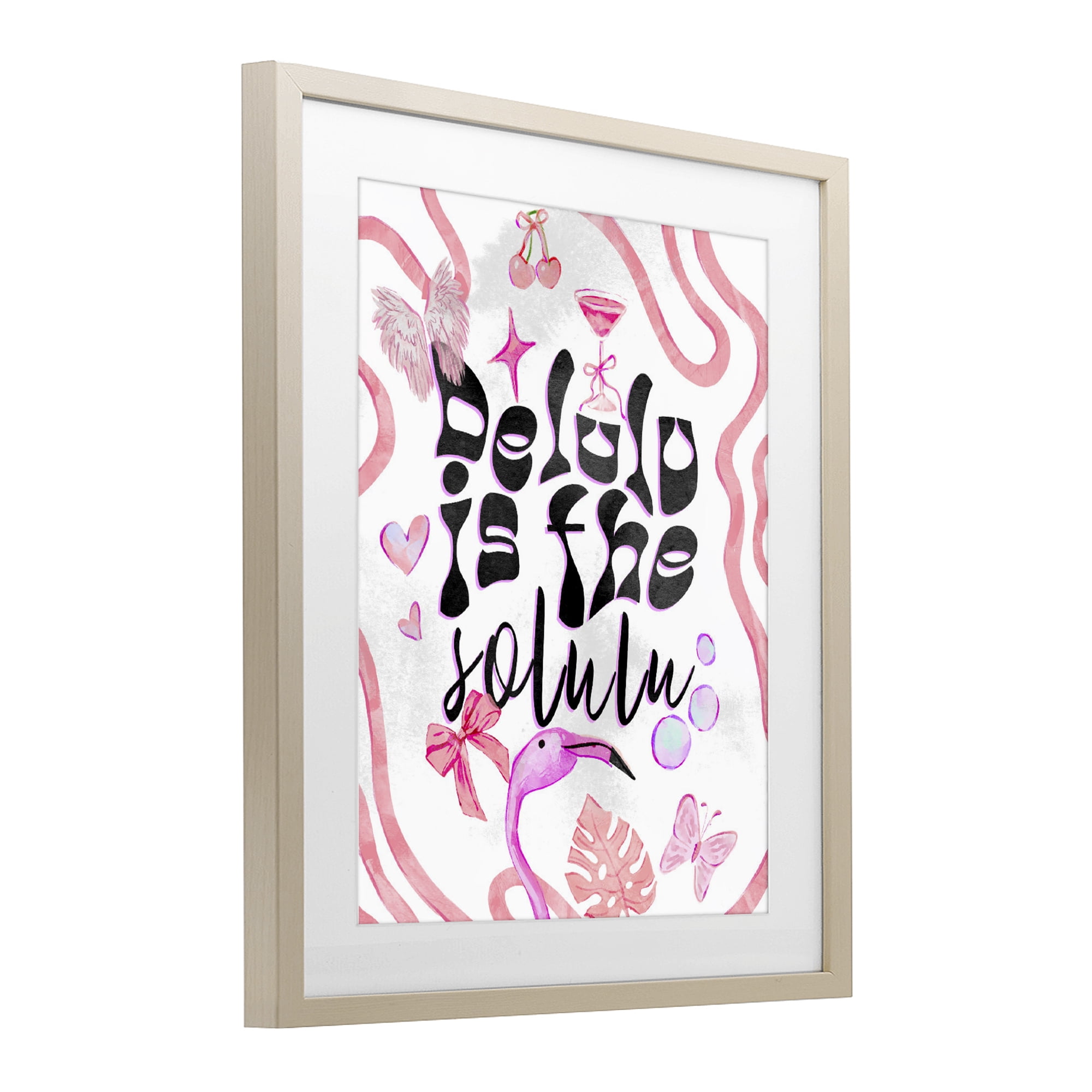 Stupell Industries Delulu Is The Solulu Birch Framed Print Under Glass, design by Ziwei Li