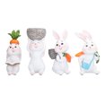 thumbnail image 1 of 4Pcs Rabbit Ornament Resin Desktop Hand Painted Crafts Sculpture for Living Room Garden, 1 of 7