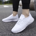 thumbnail image 3 of Tvtaop Knit Lace-Up Sneakers, Lightweight Breathable Mesh Walking Shoes, Non-Slip Comfort Casual Athletic Shoes for Daily Wear, 3 of 5