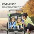 thumbnail image 4 of Aosom 3-in-1 Walk/Jog/Ride Child Baby Bike Trailer for Kids 2 Seater, Bike Stroller for Toddler Wagon, Double Bicycle Trailer Accessory, Green, 4 of 9