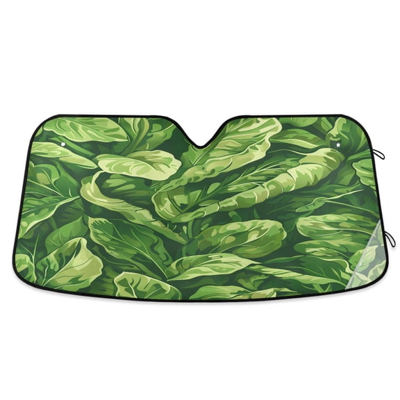 Leafy Green Vegetable Car Windshield Sun Shade Foldable Car Front Window Visor Heat and UV Protection 53x23.5