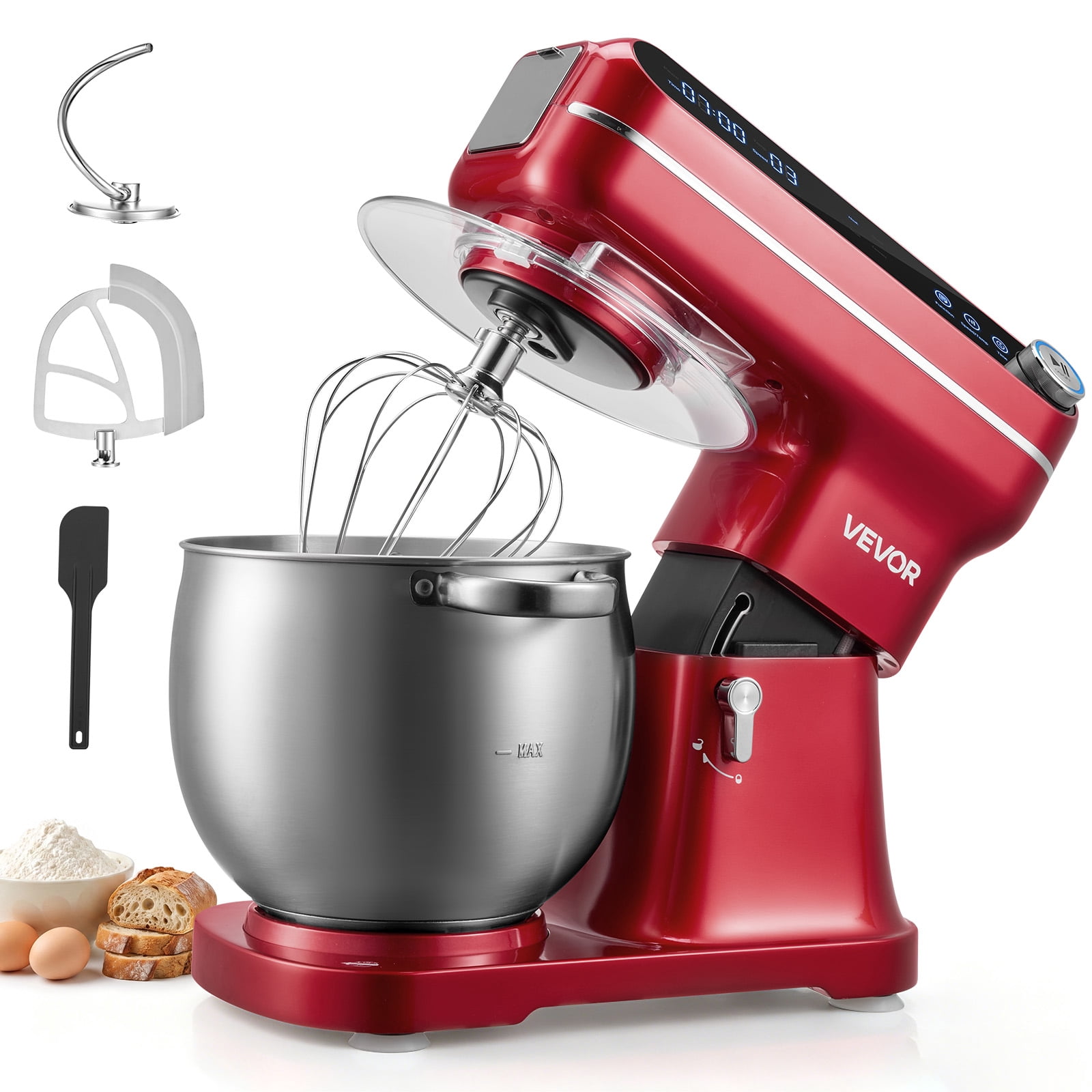 Magnavox 6.0L Digital Touch Screen Stand Mixer with Stainless