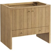 James Martin Vanities 435-V36 Hudson 36" Single Basin Ash Wood Vanity Cabinet Only - Light