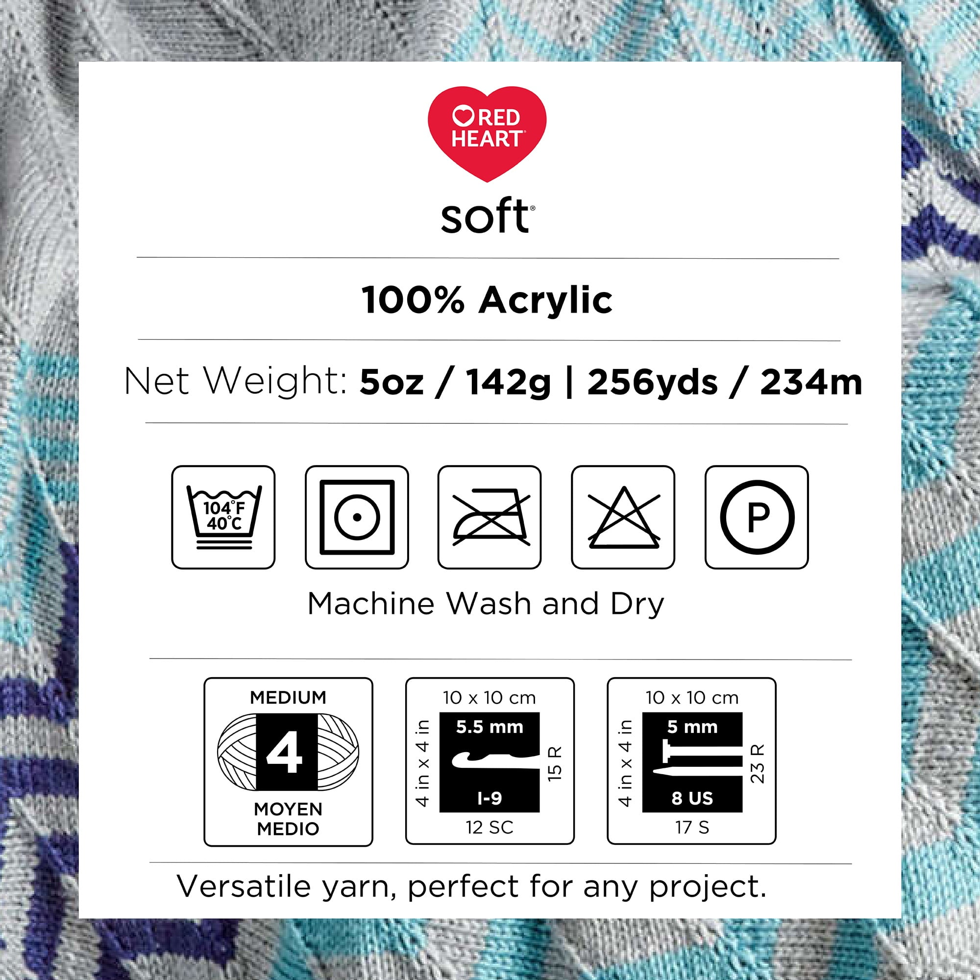 Red Heart® Soft™ #4 Worsted (Medium) Acrylic Yarn, Toast 5oz/142g 256 Yards (3 Pack)