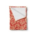 thumbnail image 2 of Chinese Soft Flannel Fleece Throw Blanket, Oriental Blossoms with Tangled Curly Leaves Antique Design of Flowers, Cozy Plush for Indoor and Outdoor Use, 50" x 60", Vermilion Beige, by Ambesonne, 2 of 5