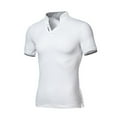 thumbnail image 2 of CEHVOM Mode Hommes Décontracté Uni Manches Courtes Col Rabattu T-Shirt Blouse Hauts, 2 of 5