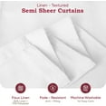 thumbnail image 3 of 3 Ply White Linen Curtains 84 Inch Length 2 Panels Set Bedroom Living Room Curtains 84 Inches Long, Rod Pocket Back Tab Textured Window Drapes Soft Semi Sheer Light Filtering Panels Classic White, 3 of 5