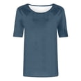 thumbnail image 5 of Bixock Women's Basical Short Sleeve Blouse,Summer Workout Tops,Crewneck Short Sleeve Raglan Sleeve T-shirt Loose Fitted Soft Comfortable Daily Casual T-shirts, 5 of 5