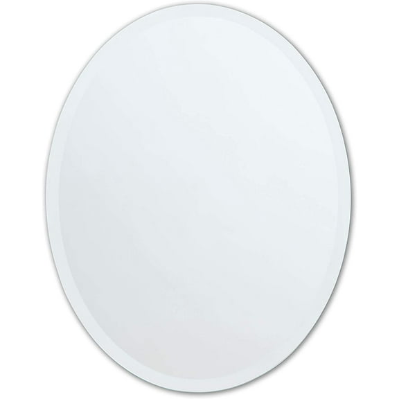 Better Bevel 23.5" x 33" Frameless Oval Mirror | 1" Beveled Edge | Copper-Free | Bathroom Wall Mirror