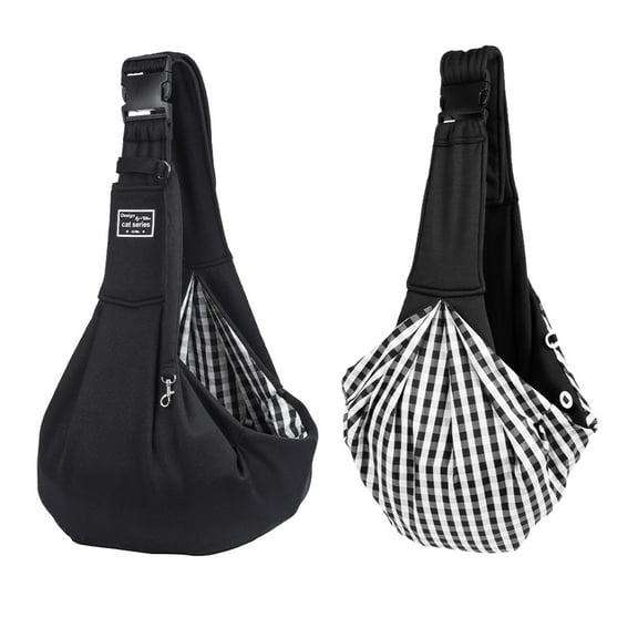 Pet Carrier for Small Dogs and Cats Pet Sling Carrier Adjustable Strap, Comfortable Sling Design for Dog Travel Bag and Puppy Carrier Black