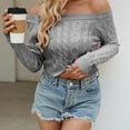 thumbnail image 4 of GigrtiJin Women off Shoulder Ribbed Knit Crop Sweaters Long Sleeve Slim Pullover Tops Casual Cozy Knit Blouses, 4 of 5