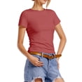 thumbnail image 3 of Kingdiese Womens Fashion Slim Fit Basic Short Sleeve T Shirt Casual Tee Top For Daily Wear Casual Summer Shirts, Size XXXXL, 3 of 6