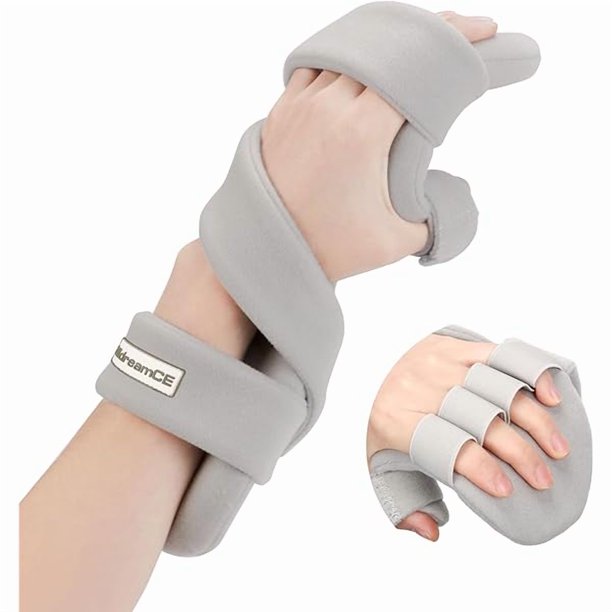 wonima11 Resting Hand Splints for Straightening Fingers,Carpal Tunnel Wrist Brace Night Immobilizer With Finger Separators for Stroke Rehabilitation,Muscle Atrophy, Dupuytren's Contractures (L)