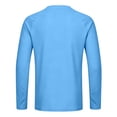 thumbnail image 4 of GrmtClth Men's Crew Neck Raglan Long Sleeve Pullover T Shirt, Small Chest Logo Print Quick Dry UV Protection Sport Casual Tops Blue L, 4 of 7