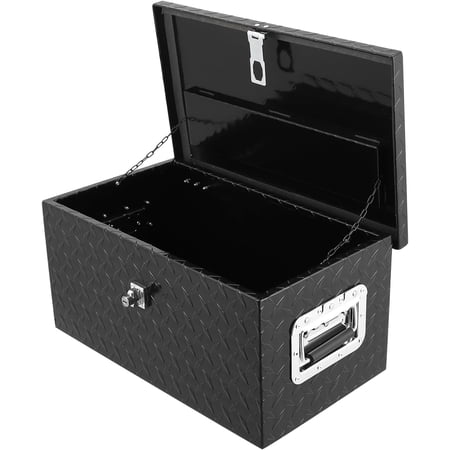 20 In Aluminum Diamond Plate Toolbox Heavy Duty Waterproof Lockable Storage Chest with Gas-Strut Lid