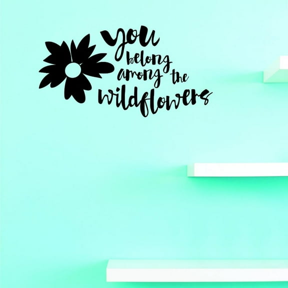 Custom Decals You Belong Among The Wall Art Size: 14 X 28 Inches Color: Black