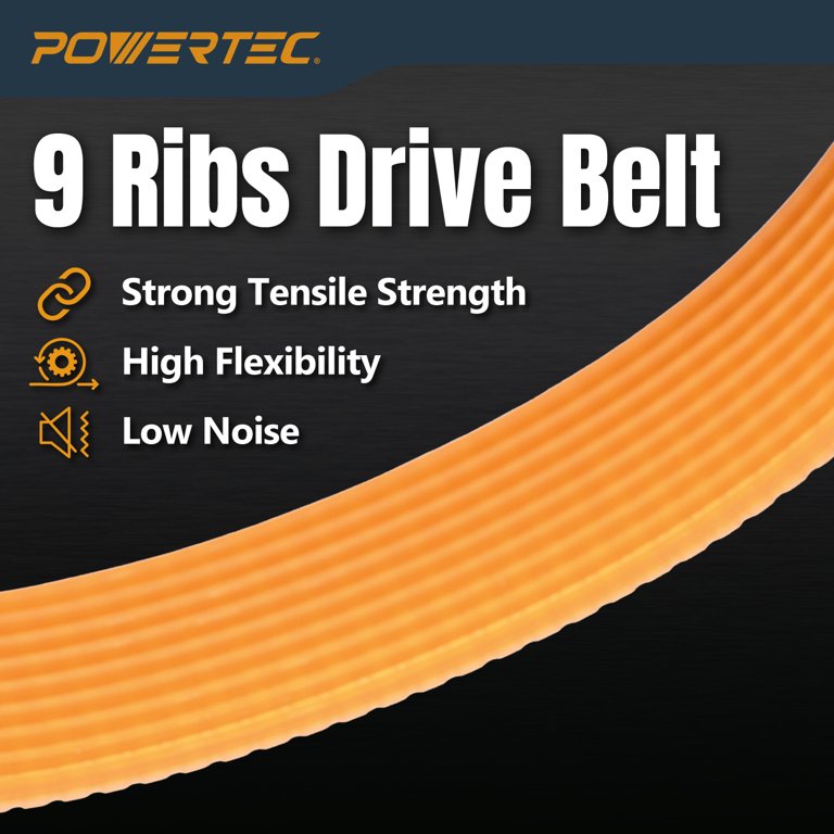 POWERTEC 2PK Planer Drive Belt for DeWalt DW734 Replacement Ribbed